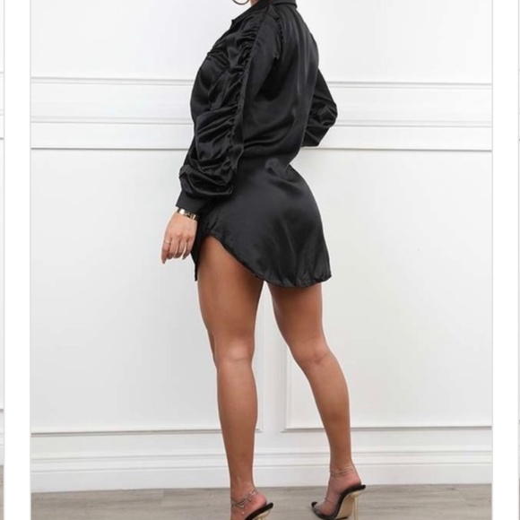 Black Satin Minidress - Picture 2 of 3